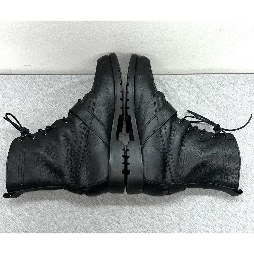 Polo Ralph Lauren Ranger Boots Mens Size 11D Black Leather Buckle Combat Work‎